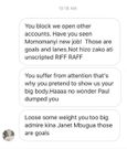 Grace Msalame’s response after she received body shaming message