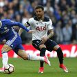 Chelsea's Eden Hazard (L) fights for the ball with Tottenham Hotspur's Kyle Walker during their FA Cup semi-final match, at Wembley stadium in London, on April 22, 2017