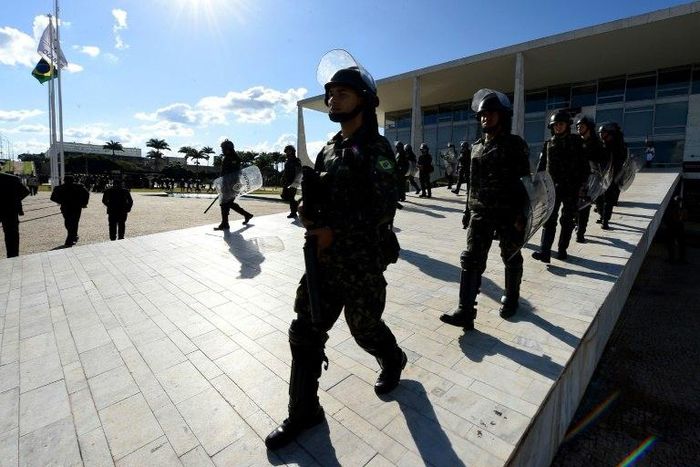 Brazilian President Michel Temer's deployment of military police to protect government buildings was met with sharp criticism