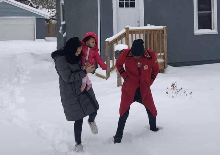 Jose Chameleone and family outside their house in US
