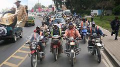 A convoy of boda bodas and cars escorts the body of businessman Fai Amario for burial in Naivasha in 2010 (photo courtesy of Nation)