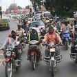 A convoy of boda bodas and cars escorts the body of businessman Fai Amario for burial in Naivasha in 2010 (photo courtesy of Nation)