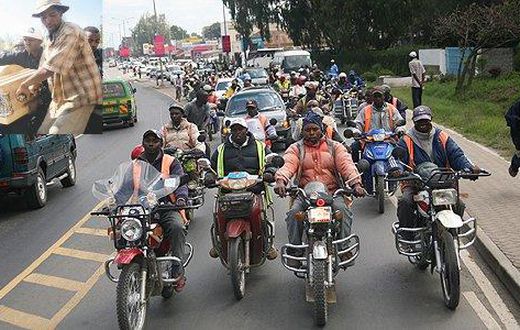 A convoy of boda bodas and cars escorts the body of businessman Fai Amario for burial in Naivasha in 2010 (photo courtesy of Nation)