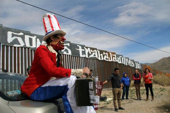 A protest at Ciudad Juarez, Chihuahua State, Mexico on February 26, 2017 against the proposed wall between the United States and Mexico