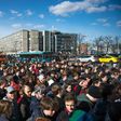 This photo taken on March 26, 2017 shows opposition supporters taking part in an unauthorised anti-corruption rally in central Moscow