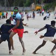 Rugby players in last years Diani Beach Rugby