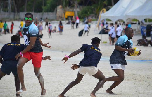 Rugby players in last years Diani Beach Rugby