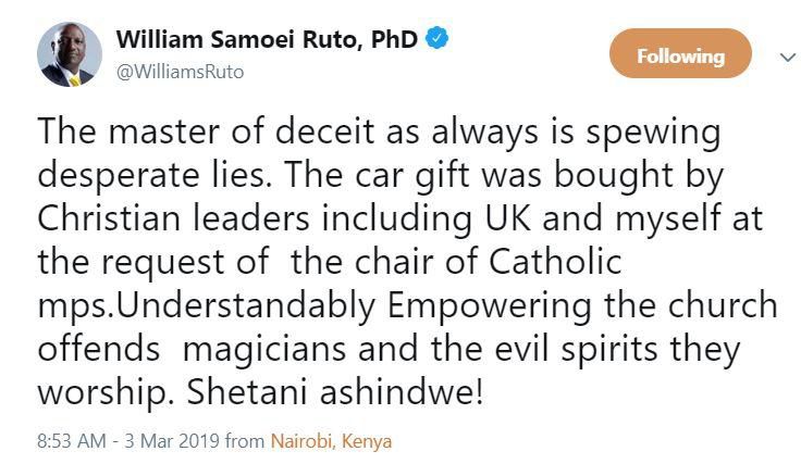DP Ruto’s furious tweet