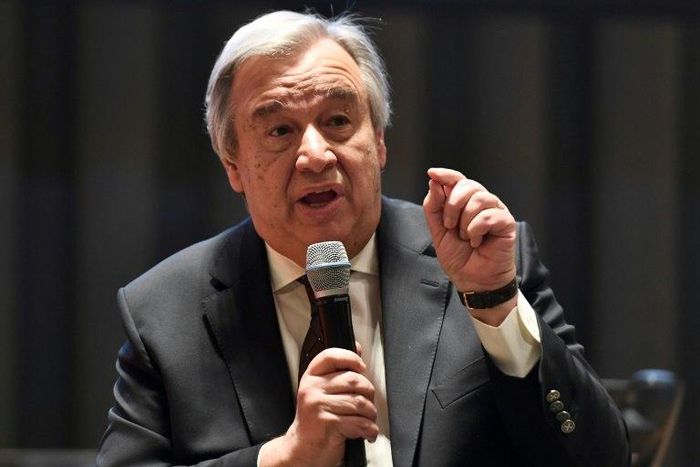 United Nations Secretary General Antonio Guterres at the UN headquarters in New York on April 10, 2017