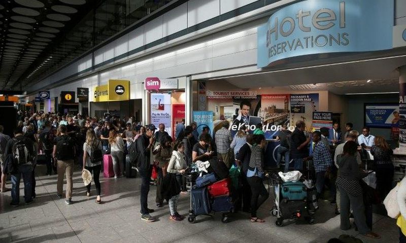 Passengers are stranded after British Airways cancels flights from Heathrow Airport and Gatwick