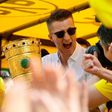 Dortmund's forward Marco Reus celebrates after Borussia Dortmund's German Cup victory over Eintracht Frankfurt