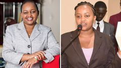 Kirinyaga Governor Anne Waiguru and her look alike Anne Mwangi Mvurya (Courtesy)