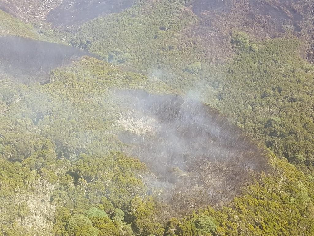 Image of fire blazing through parts of the Mt Kenya forest on Friday