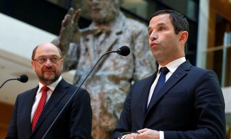 Benoit Hamon won the backing of the former European Parliament president Martin Schulz