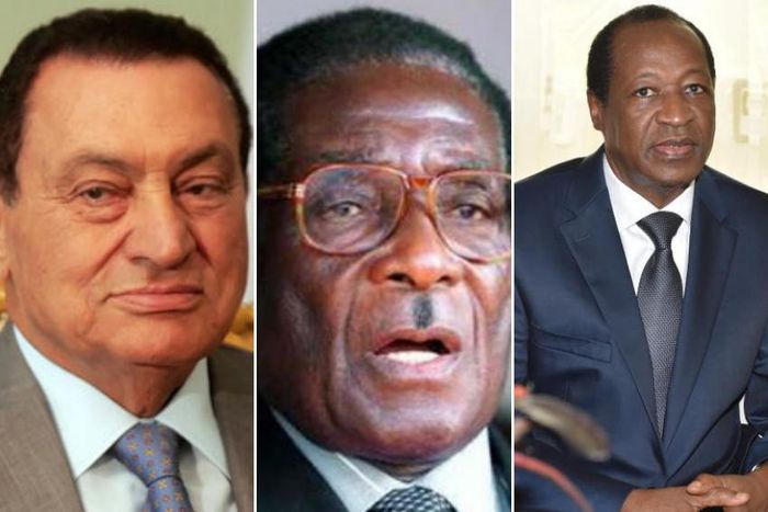 Hosni Mubarak, Robert Mugabe and Blaise Compaoré