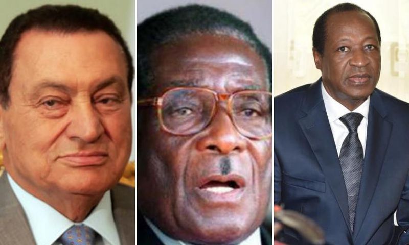 Hosni Mubarak, Robert Mugabe and Blaise Compaoré