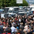 Supporters of the Albanian opposition block roads to demand the prime minister's resignation