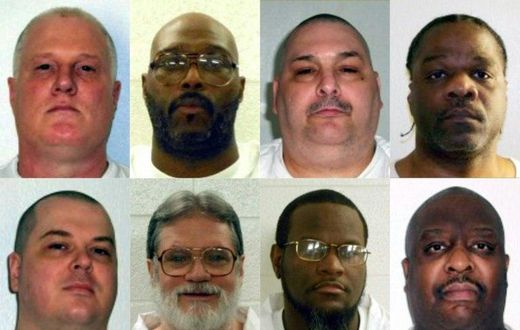 Arkansas set off a legal battle when it announced plans to execute eight death row inmates, pictured here, in 11 days. Kenneth Williams, bottom row, third from the left, is slated to be executed Thursday