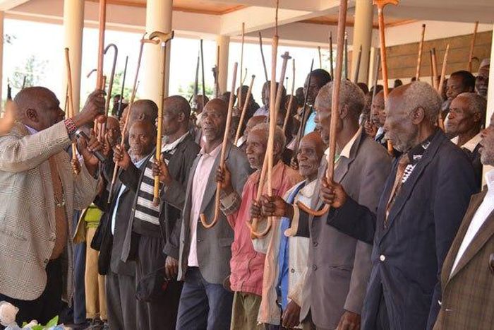 Meru's Njuri Ncheke council of elders during a meeting at Chuka University on February 27, 2016.