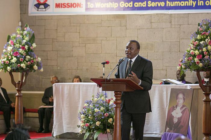 President Uhuru Kenyatta at sister's funeral