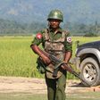 Armed Myanmar army soldiers patrol a village in Maungdaw located in Rakhine State October 21, 2016