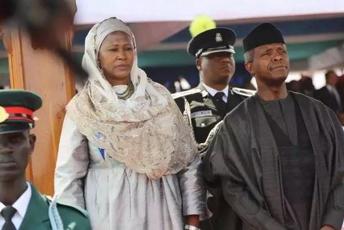 Acting President Yemi Osinbajo (R) with another African leader at the inauguration of Adama Barrow