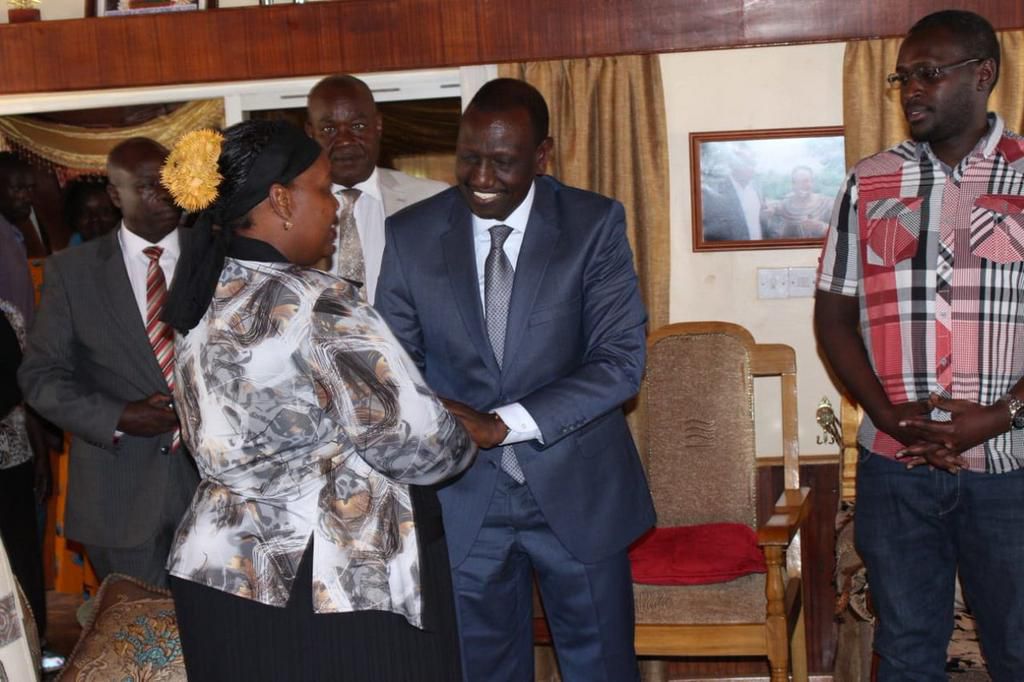 DP William Ruto with Jonathan Moi's widow Sylvia Toroitich (Twitter)
