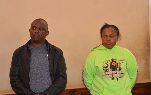 Joseph Kori (L) with Judy Wangui who are accused of killing Kori's wife Mary Wambui (Twitter)