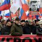 Russians march in Moscow in memory of slain opposition leader Boris Nemtsov