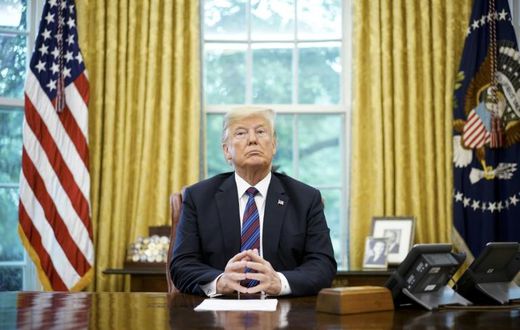 US President Donald Trump, seen here in an August 2018 file photo, is to address the nation from the Oval Office