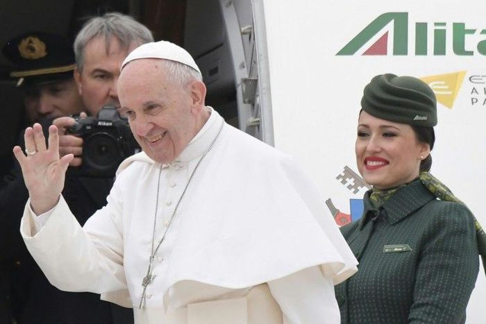 Pope Francis prepares to leave Rome for Egypt, on on April 28, 2017