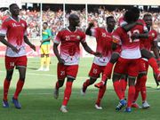 Harambe Stars during their match against Ethiopia at Kasarani Stadium