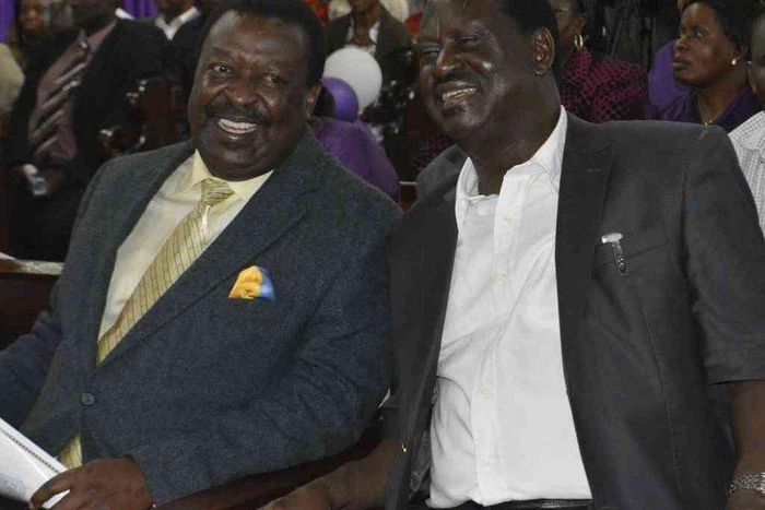 Cord leader Raila Odinga (right) has said he will work Amani National Congress leader Musalia Mudavadi in the run up to the 2017 general elections.