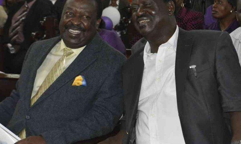 Cord leader Raila Odinga (right) has said he will work Amani National Congress leader Musalia Mudavadi in the run up to the 2017 general elections.