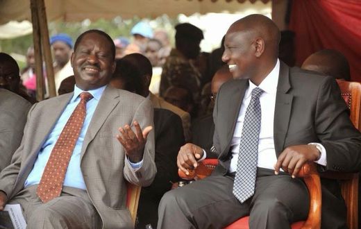 ODM leader Raila Odinga and deputy president William Ruto