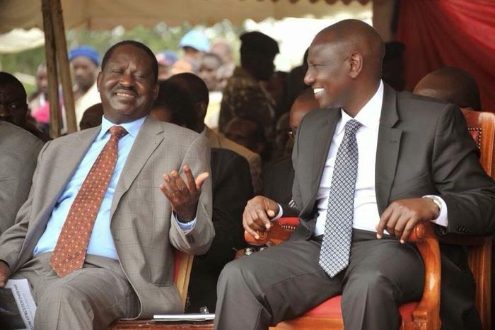 ODM leader Raila Odinga and deputy president William Ruto