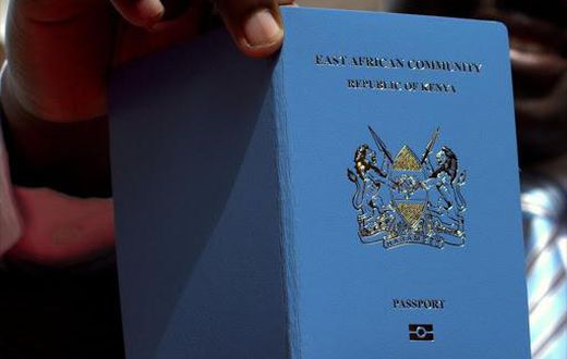 The Kenya E-passport being displayed