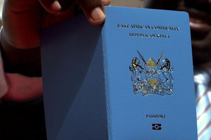 The Kenya E-passport being displayed