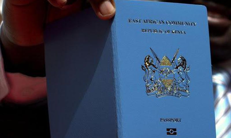 The Kenya E-passport being displayed