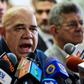 Jesus Torrealba, secretary general of the main opposition coalition, the Democratic Unity Roundtable (MUD), speaks during a press conference in Caracas on November 2, 2016