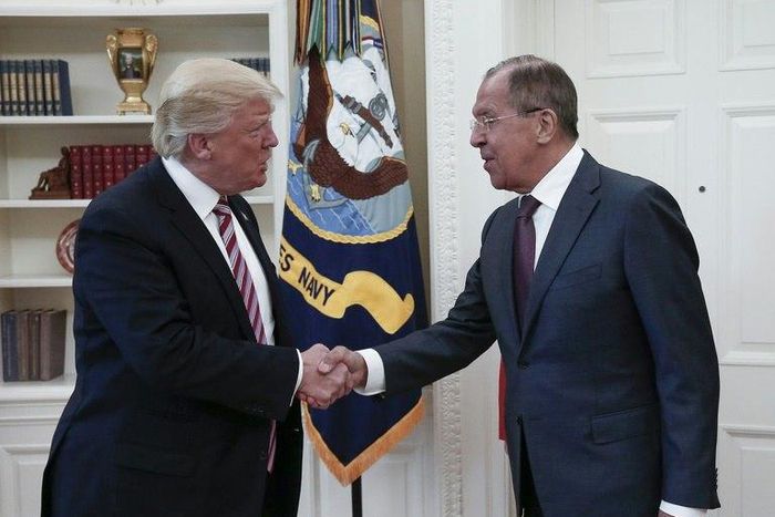 Images of President Donald Trump meeting with Russia's Sergei Lavrov in the Oval Office were issued by the Russian state news agency TASS, and subsequently published by much of the global media