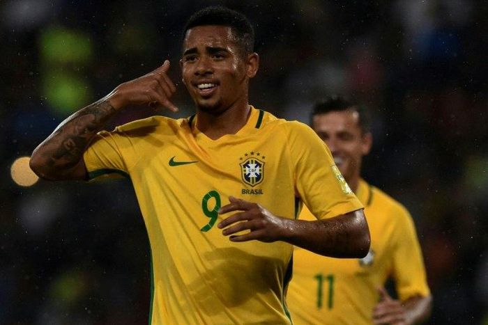 Goals from Manchester City teenager Gabriel Jesus (pictured) and Chelsea's Willian secured a 2-0 win over Venezuela