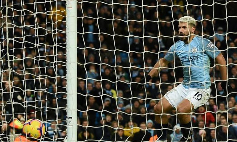 Handy hat-trick: Sergio Aguero scored three goals as Manchester City beat Arsenal 3-1 on Sunday