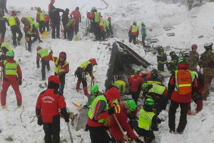 The avalanche hit the Hotel Rigopiano with the force of 4,000 trucks