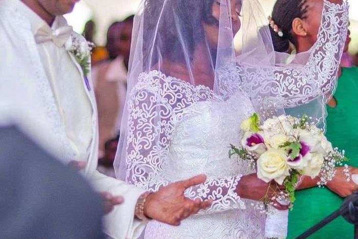 Waihiga and Joyce on their wedding day