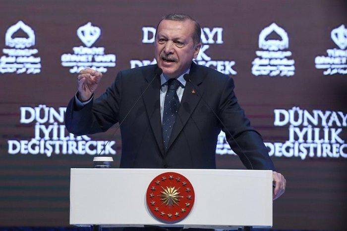 Turkish President Recep Tayyip Erdogan speaks in Istanbul