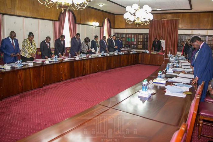 President Uhuru Kenyatta during the first Cabinet meeting 2019 (PSCU)