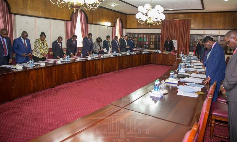 President Uhuru Kenyatta during the first Cabinet meeting 2019 (PSCU)
