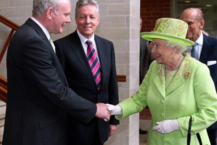 Photographer Paul Faith said McGuinness looked "quite relaxed" as he shook hands with the queen