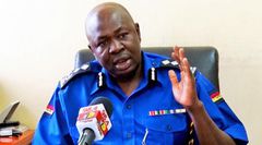 Police Spokesman Charles Owino addressing the press from his office (Twitter)